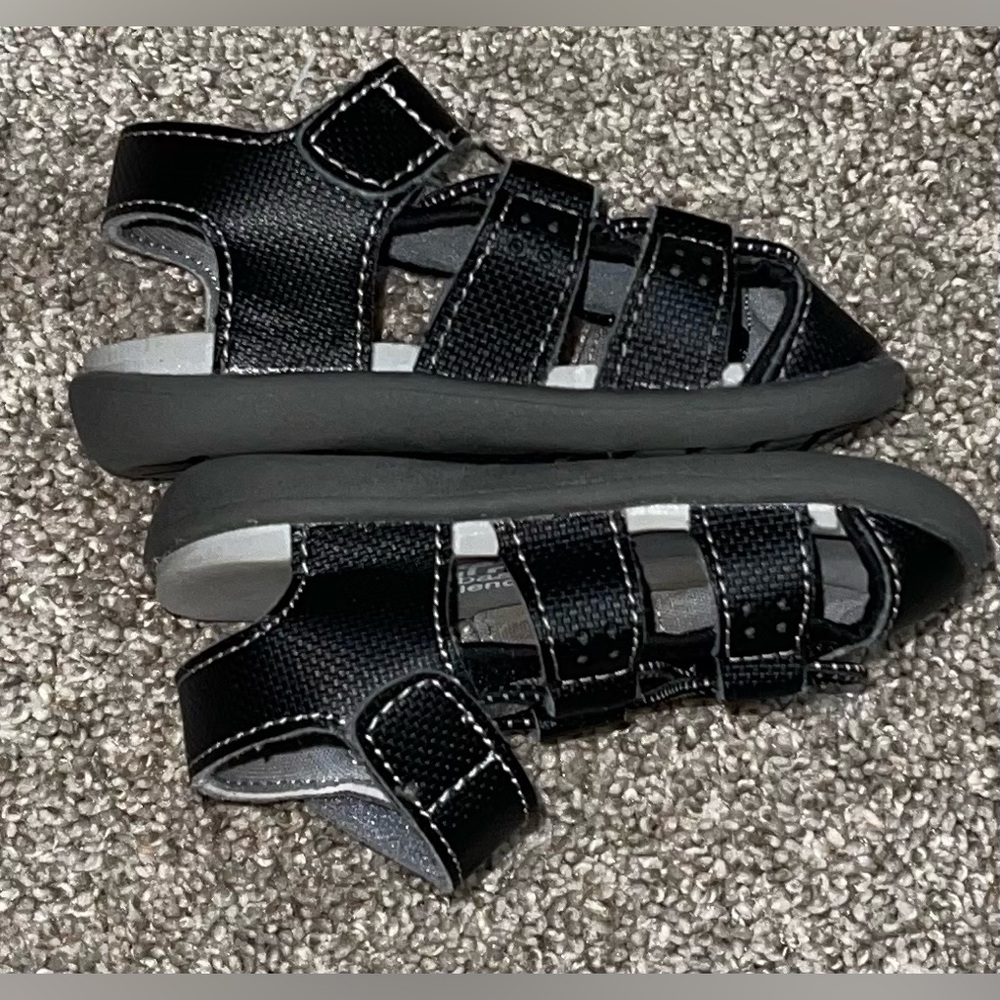 See Kai Run basics baby boy 4 fisherman sandal black Velcro water friendly - Picture 3 of 7